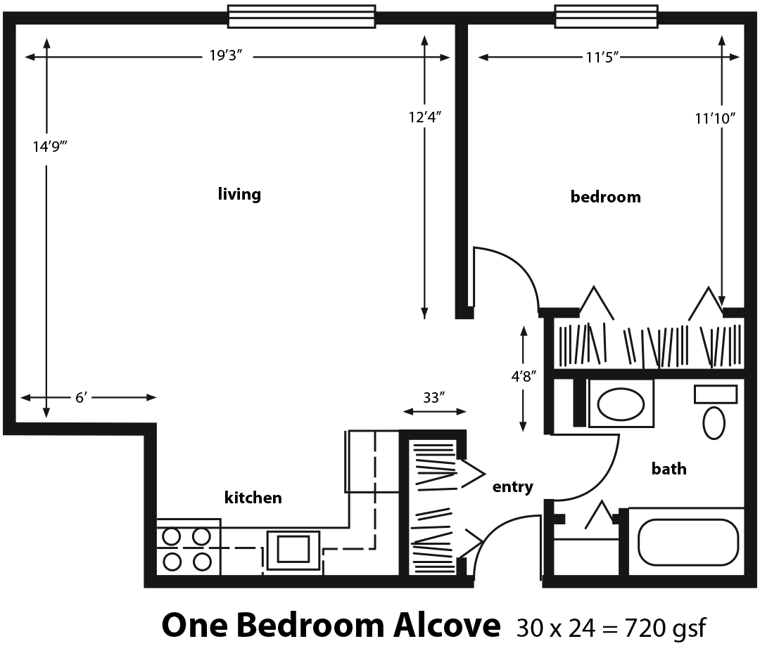 One Bedroom Apartment with Alcove Golden Years